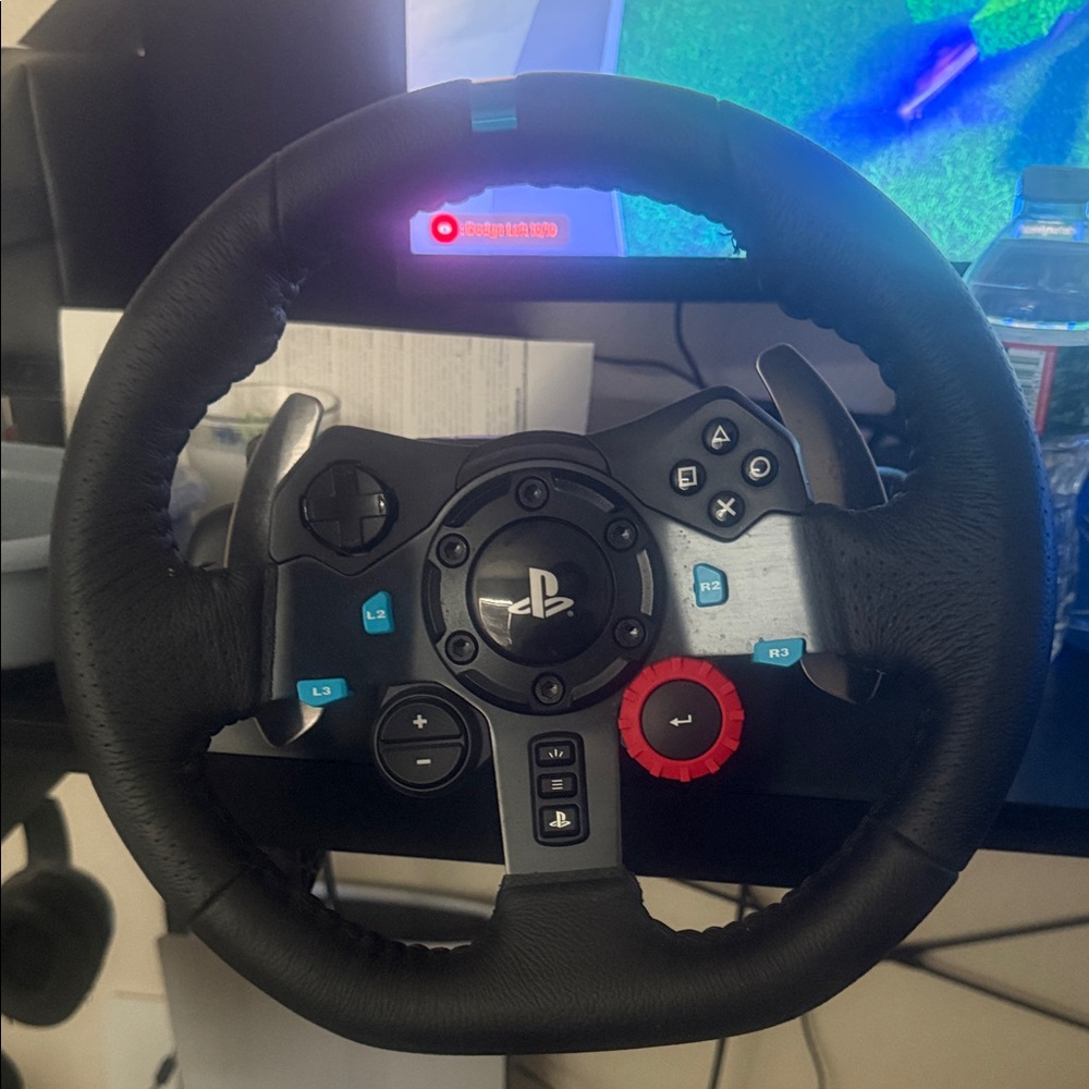 Logitech Black Racing Wheel Controller with Red Dial